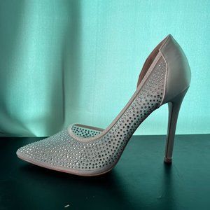 Satin Rhinestone Pumps